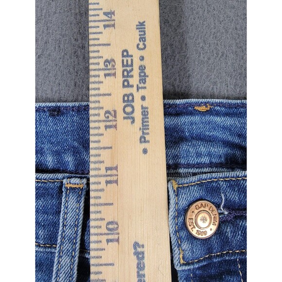 Gap Jeans Womens 10P 30 Medium Indigo 70s Flare High Rise Stretch Denim Petite - Picture 8 of 13